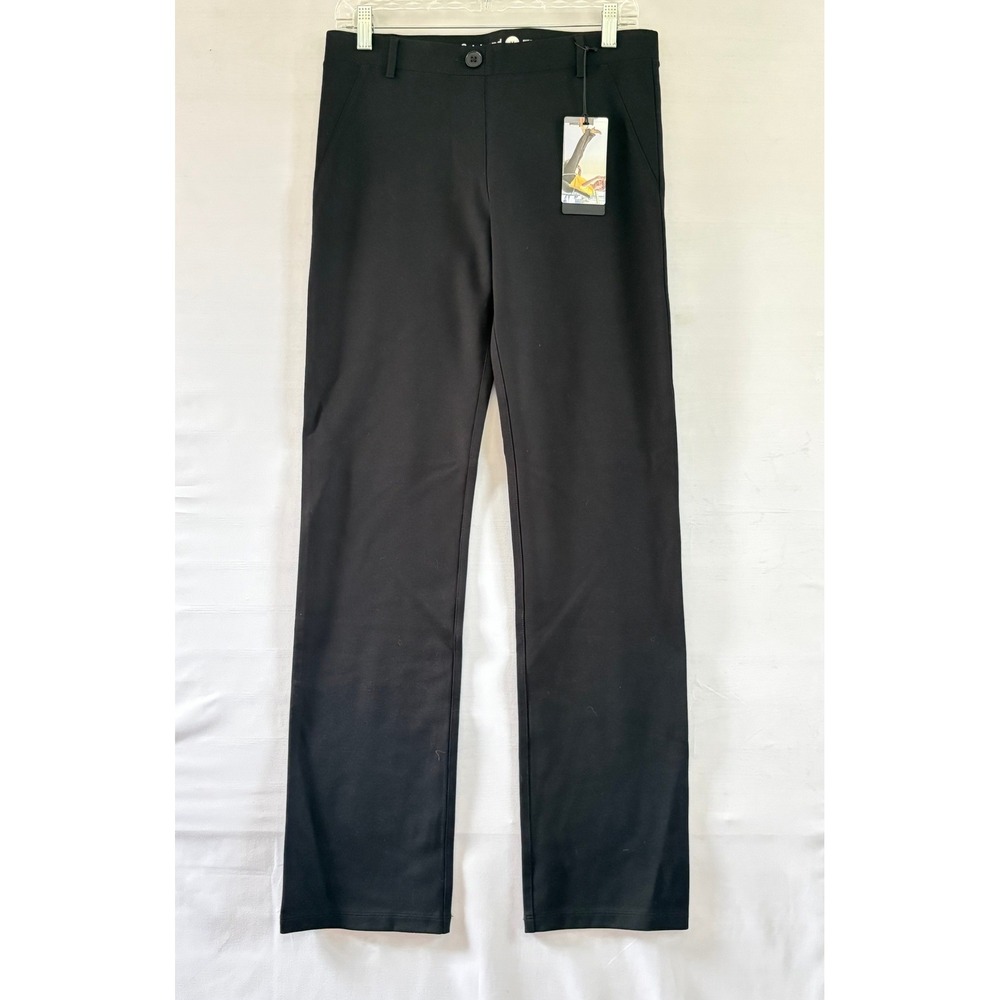 Betabrand Dress Pant Yoga Pants Black Straight Leg Trousers Womens Medium NWT